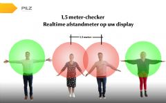 Coronaproof applicatie die veilige 1,5 meter zones laat zien - Pilz introduceert de Distance Checker