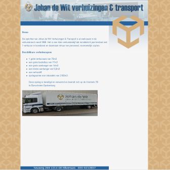 Bezoek de website van Johan de Wit Verhuizingen & Transport